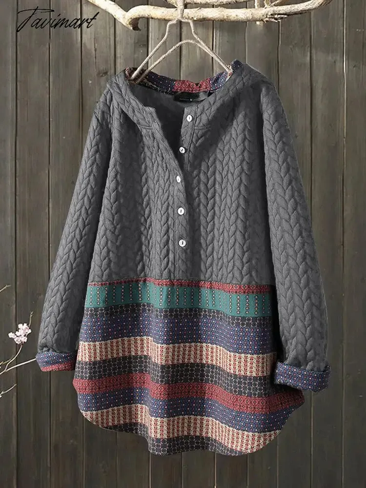 Tavimart Long Sleeve Elegant Casual Hoodie Pullover Women Autumn Winter Solid Color Sweet Korean Vintage Loose Short Sweatshirt Top