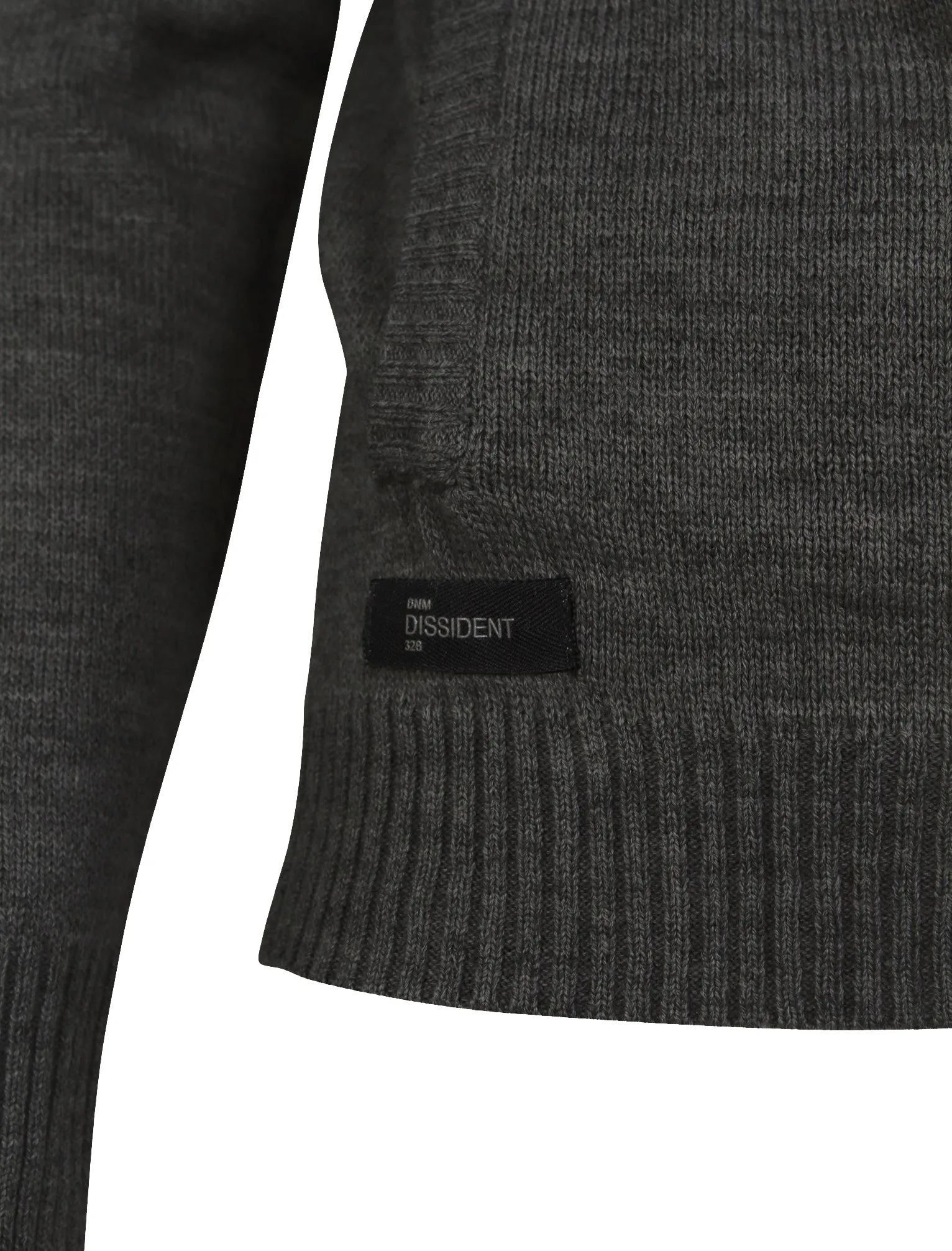 Zissou Zip Through Wool Blend Hooded Cardigan in Charcoal Marl - Dissident