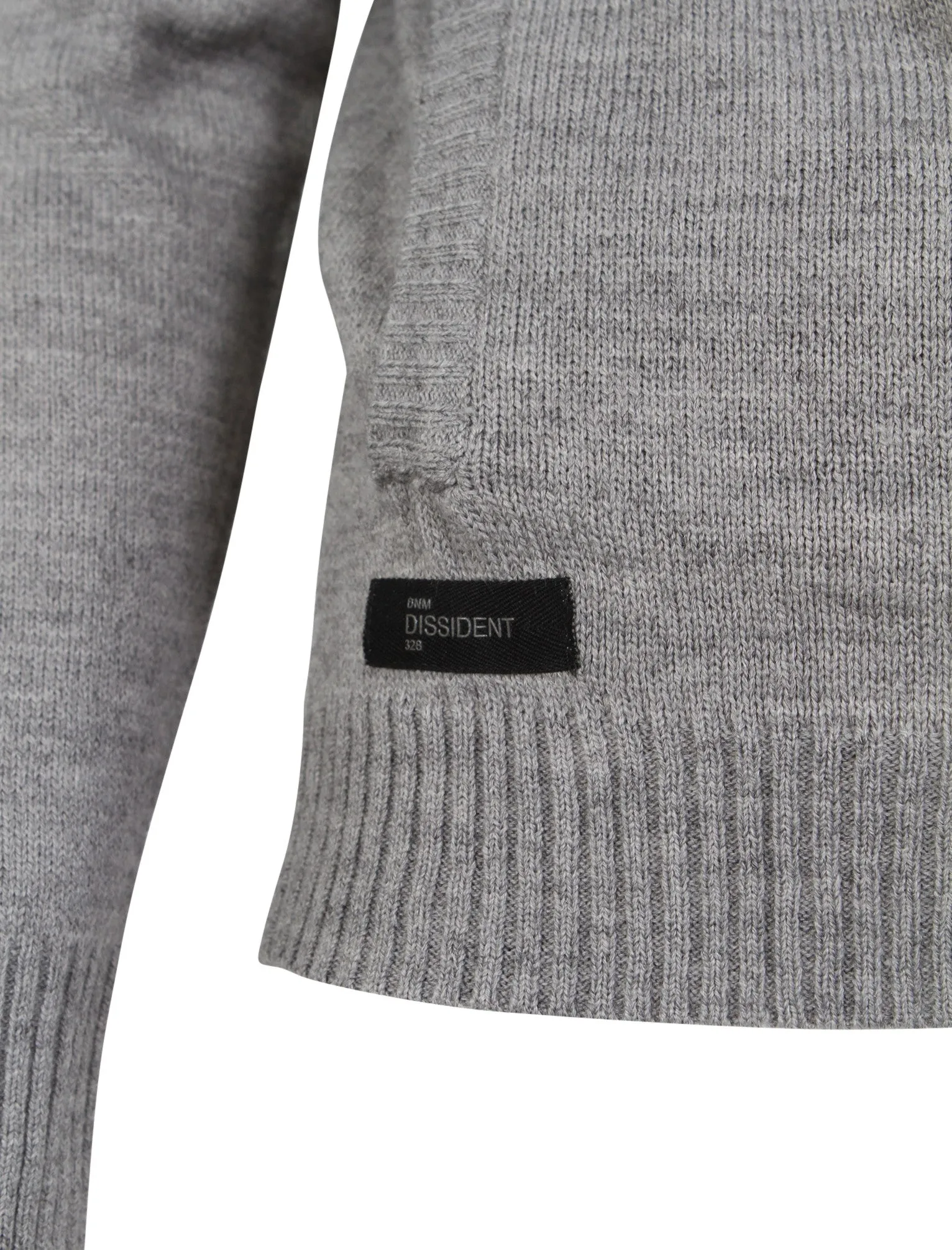 Zissou Zip Through Wool Blend Hooded Cardigan in Mid Grey Marl - Dissident